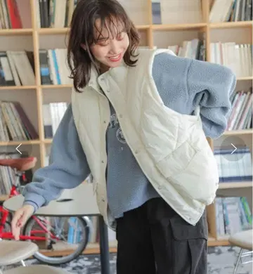 니코앤드 화이트 퀼팅 베스트