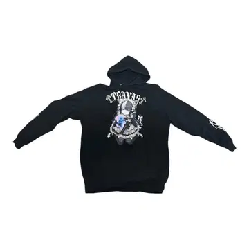 TRAVAS TOKYO 블랙 후드티 그래픽 프린트