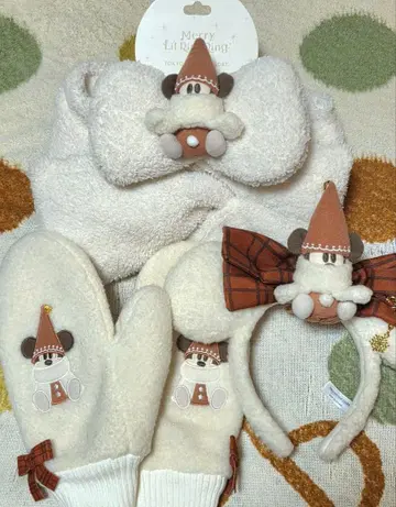 디즈니 크리스마스 머리띠 릴린린 장갑 머플러 패치