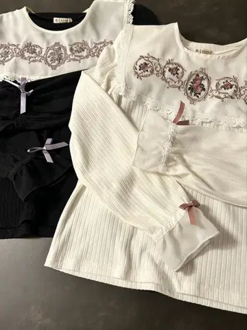 엑시즈팜 다이쇼 로망 컬렉션 탈부착 카라 상의 2색 세트