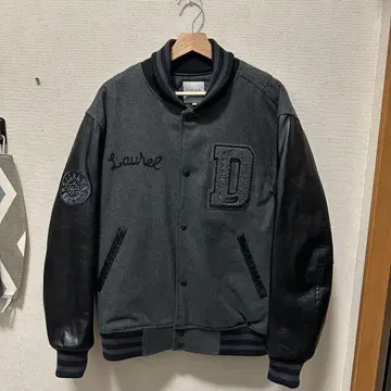 Dear laurel 바시티 자켓 M 블랙 가죽