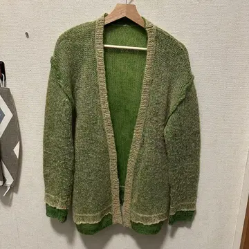 퍼버즈 모헤어 가디건 그린