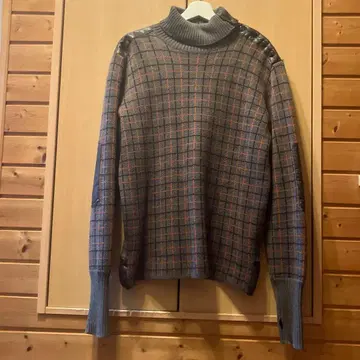 GR816 체크 무늬 [ 90S ] 니트 46 그레이 계열