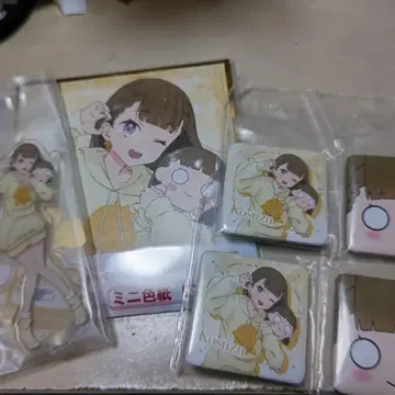 하스노소라 세가 럭키 쿠지 아크릴 스탠드 색지 캔 배지 2개 코스즈