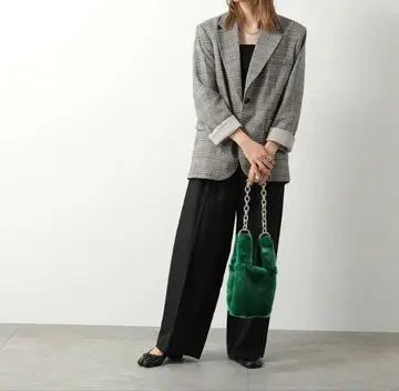 새상품급 a point etc 그린 퍼 숄더백