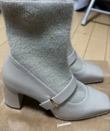 RANDA 모헤어 니트 삭스 부츠 아이보리