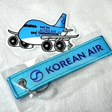 대한항공 플라이트 택 로고 자수 신도장 B747 방수 스티커 세트 한국