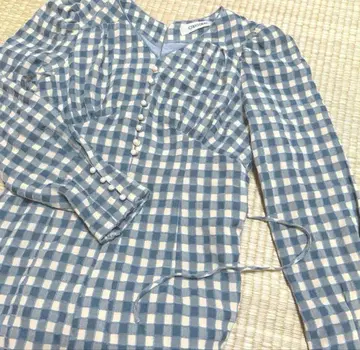 [ 중고 새상품급 ] 코코딜 몰 체크 원피스 블루