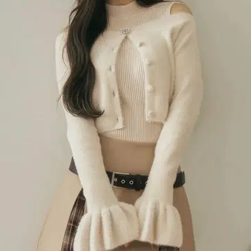 Darich 앙상블 샤기 니트탑 2세트