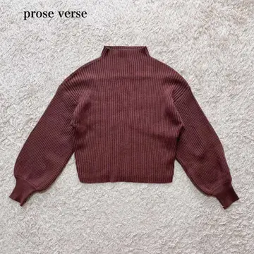 프로즈베일 보틀넥 리브 소매 퍼프 니트 (M) 퍼프 슬리브 비침 성인