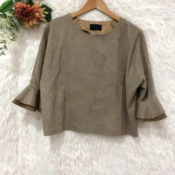 SABENA 사베나 울 소매 프릴 상의 [ F ] 일본제 멋스러운 브라운