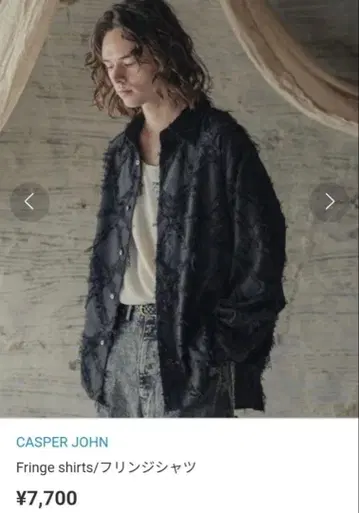[ Casper John ] 프린지 셔츠 블랙 M