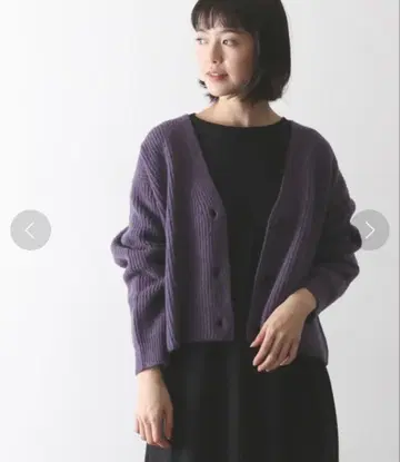 kagure (카구레) 꽈배기 짜임 V넥 니트 가디건 숏 기장 램스울