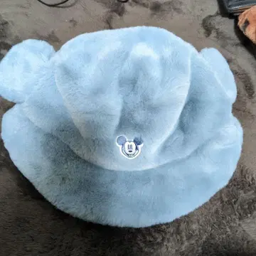 미키마우스 스카이블루 퍼 모자 58cm