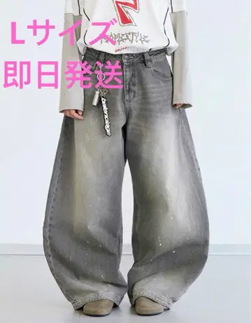 Peoplesense 빈티지진 와이드 팬츠 청바지 baggy