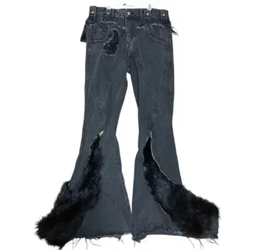 cozyworldwide 퍼 데님 플레어 데님