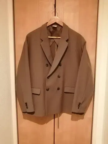 캐스퍼 존 더블 테일러드 자켓 옅은 브라운 S