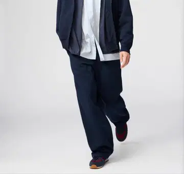 UNIQLO : C 맨투맨 와이드 팬츠 긴 길이 네이비 M