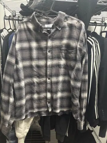 체크 무늬 플란넬 셔츠 80s