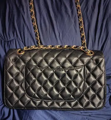 블랙 퀼팅 숄더백