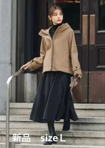 [ 이번 시즌 상품 ] GU 코지 멜톤 숏 후디 코트 브라운 L