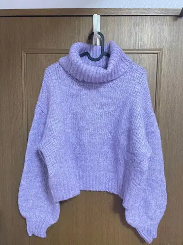 마제스틱 레곤 니트 스웨터 긴팔 보라색 퍼플