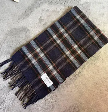 SHIPS 캐시미어 체크 무늬 머플러 네이비 계열