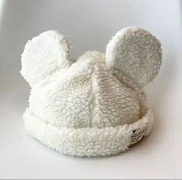 귀 달린 화이트 모자 프리 사이즈