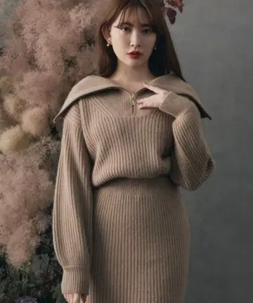 Half Zip Knit Mini Dress