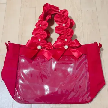 자카마트 A4 펄 핸들 프릴 토트백 8주년 ver