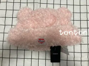 Basicks 곰 귀 니트 모자 핑크