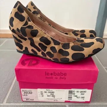 le babe 레버베 레오파드 무늬 웨지솔 펌프스 35cm