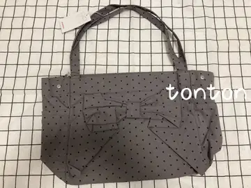 pincunomaru 리본 도트 무늬 리본 디자인 토트백