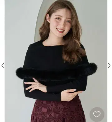 Noela 퍼 트리밍 칼라 니트 블랙