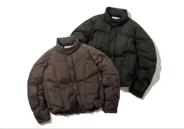 숏 기장 다운 자켓 블랙 다크 브라운