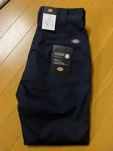 Dickies 플랫 프론트 워크 팬츠 28 네이비
