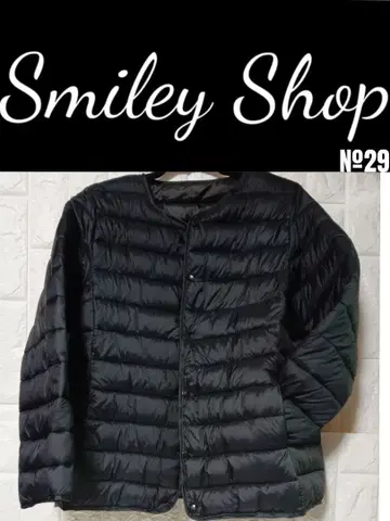 가벼운 블랙 다운 자켓 단추식