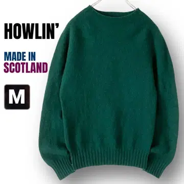 HOWLIN' 하울린 브러쉬드 울 스웨터 크루넥 그린 M