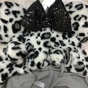 미니 레오파드 무늬 팬캡 디즈니