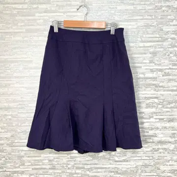 에프데 플레어 스커트 단 프릴 울 100% 퍼플 M 숏 기장