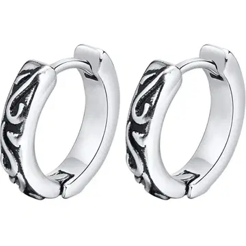 실버 후프 귀걸이 장식 포함