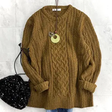 새상품급 저널 스탠다드 울 실크 혼방 케이블 짜임 니트