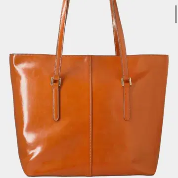 [ 새상품 ] 천연 가죽 토트백 비즈니스백 숄더 사다리꼴 내추럴 브라운