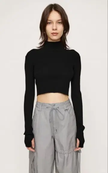 SLY HGCROP 상의 니트 하이넥