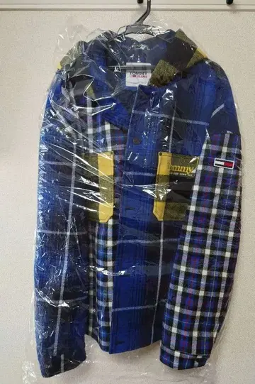 TOMMY JEANS 후드 부착 체크 자켓