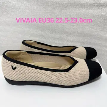 니트 소재 플랫슈즈 베이지 블랙