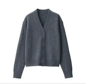 무인양품 워셔블 울 미들 게이지 V넥 가디건 여성 M 차콜 그레이