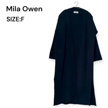 [ Mila Owen ] 롱 니트 가디건 네이비 사이드 슬릿 F