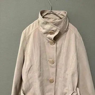 오릴리아 스탠드 카라 자켓(L) 더스티 핑크 벨트 포함