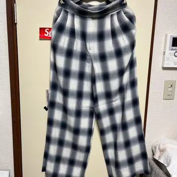 PHEENY 체크 무늬 하이웨스트 팬츠